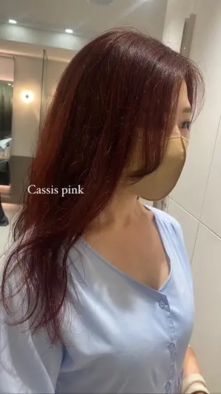ロング カラー ミオ💎ショート 透ける暗髪のヘアスタイル