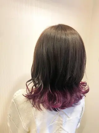 ミディアム カラー 新井 友菜のヘアスタイル