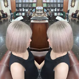 ミディアム カラー ハイライト/レイヤー /ハイトーン/AOIのヘアスタイル