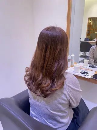 セミロング パーマ 💎ツヤ髪ストレート カラー💎かのんのヘアスタイル