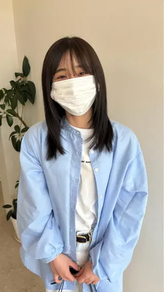 セミロング カラー 能勢 莉里花のヘアスタイル