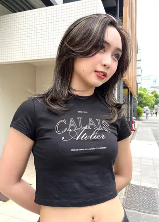 セミロング カラー KEIGO/パーマ ハイトーン/DEANのヘアスタイル