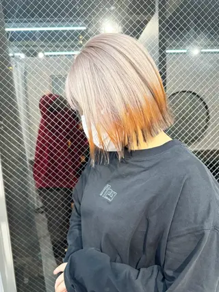 ミディアム カラー ヘアアレンジ lani ブリーチ /ダブルカラーのヘアスタイル