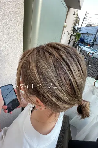 ミディアム カラー 中垣 南のヘアスタイル