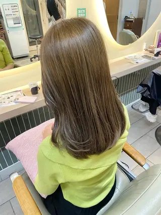 セミロング カラー Aya ブリーチなし 🌱 ダブルカラーのヘアスタイル