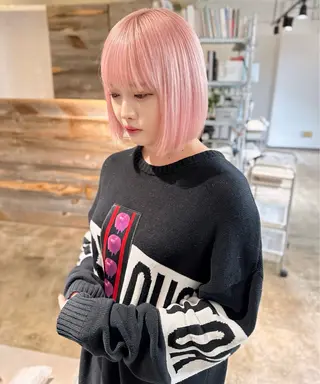 ミディアム カラー ✨艶ブリーチカラー ✨四ノ宮裕己のヘアスタイル