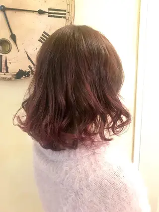 ミディアム カラー 岩谷/ブリーチ 🪽透明感カラーのヘアスタイル