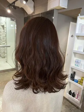ミディアム カラー ヘアアレンジ キッズ ネイル マツエク・マツパ アイブロウ 透明感カラー🤎 ゆりのヘアスタイル