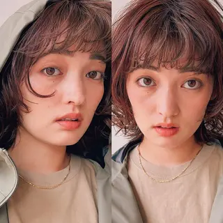 パーマ ボブ/ミディアム 親しみやすさ/さくらのヘアスタイル