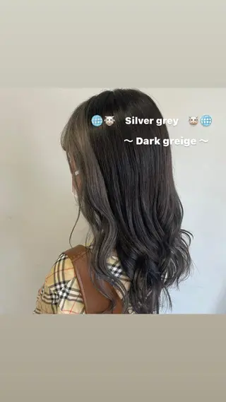 セミロング カラー パーマ ヘアアレンジ メンズ キッズ ネイル マツエク・マツパ 透明感カラー・レイヤ ー🎀amika🎀のヘアスタイル