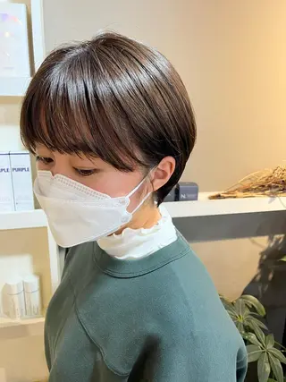 ショート カラー パーマ ヘアアレンジ メンズ キッズ ネイル マツエク・マツパ アイブロウ 透明感カラー🤎 ゆりのヘアスタイル