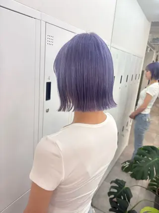 ミディアム 綾乃／デザインカラー ／ハイトーン／ボブのヘアスタイル