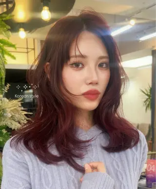 セミロング カラー Pocket仙台 💚モエリのヘアスタイル