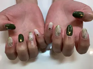 ネイル ネイルリボン 受付スタッフのネイルデザイン