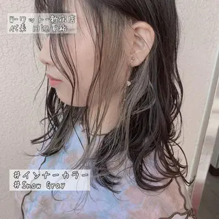 セミロング カラー ヘアアレンジ 🫧代表/新宿駅近/ 限定価格🫧田辺貴裕のヘアスタイル