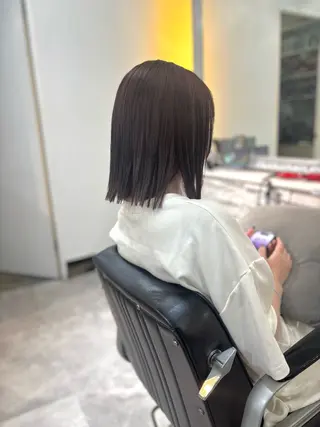 ミディアム カラー ショート/ボブ /髪質改善縮毛矯正のヘアスタイル