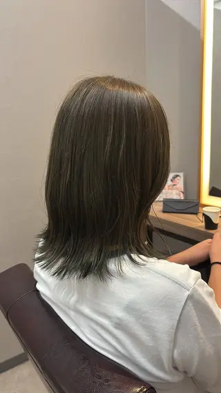 ミディアム レイヤー✂︎ぷつボブ 艶カラー🤍noaのヘアスタイル