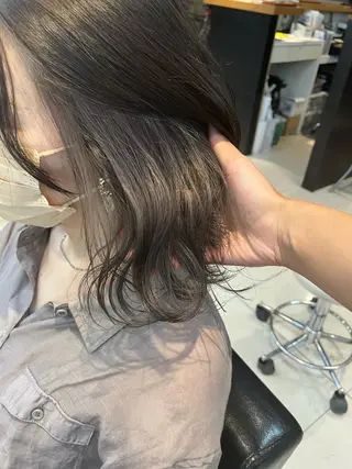 セミロング カラー ヘアアレンジ キッズ ネイル マツエク・マツパ アイブロウ 透明感カラー🤎 ゆりのヘアスタイル