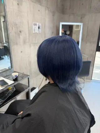 ミディアム カラー メンズ ☁️かずき☁️青.紫 推し活カラー💫のヘアスタイル