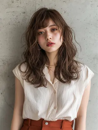 ロング カラー パーマ ヘアアレンジ メンズ 新宿駅近♡友達とOK 🦋W -ワット -のヘアスタイル