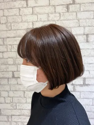 ショート カラー ヘアアレンジ ブリーチなし艶カラー 東家のヘアスタイル