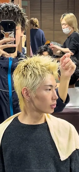 ショート カラー パーマ メンズ TENSEI @デビューしましたのヘアスタイル