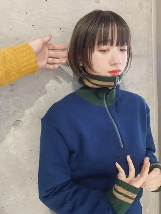 ショート カラー ボブパーマコテ巻き風 パーマNo1深江秀平のヘアスタイル