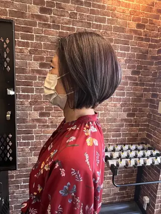 ショート カラー パーマ ヘアアレンジ メンズ キッズ ネイル マツエク・マツパ アイブロウ 久木原 ゆりのヘアスタイル