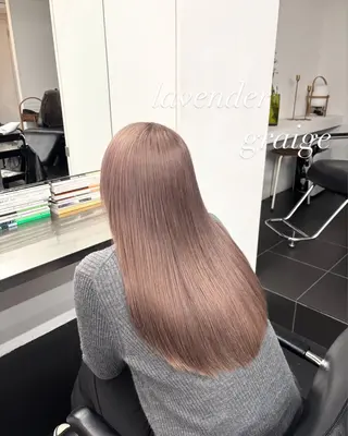 ロング カラー 【ヤマザキアヤメ】 艶カラー/縮毛矯正のヘアスタイル