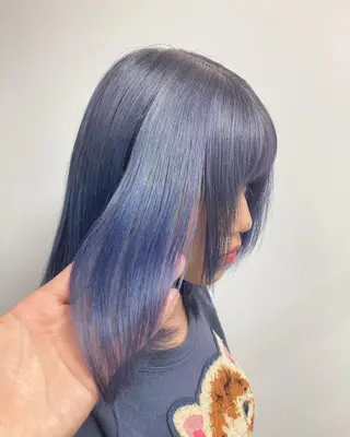 セミロング カラー 前田 雄のヘアスタイル