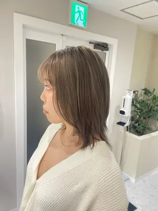 セミロング カラー 🩰ニシムラヒカリ 半個室salon♡*のヘアスタイル