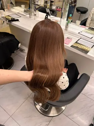 カラー 🥯縮毛/レイヤー/ ベージュヘア🥯のヘアスタイル