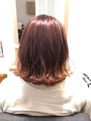ミディアム カラー パーマ ヘアアレンジ 顔周りカット・相談 レイヤーも◎しずくのヘアスタイル