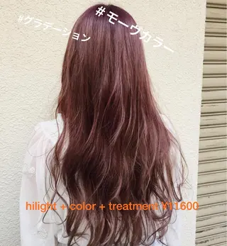 ロング カラー パーマ ヘアアレンジ 【白髪ぼかし 専門GBG】自由が丘のヘアスタイル