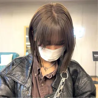 ミディアム カラー パーマ ヘアアレンジ メンズ キッズ ネイル マツエク・マツパ アイブロウ 前川 朋香のヘアスタイル