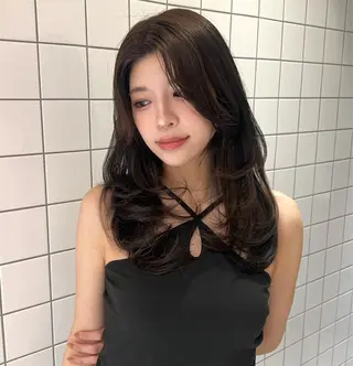 ロング misaki 💖 美髪矯正/韓国ボブのヘアスタイル