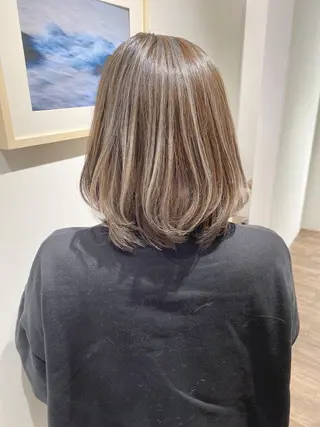 ミディアム カラー ハイライト⭐️上野 高広のヘアスタイル