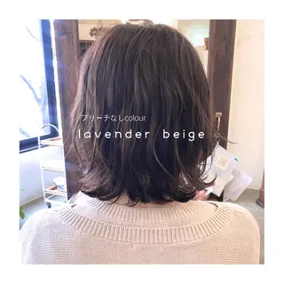 ミディアム カラー パーマ ヘアアレンジ ゆさこのか ダブルカラー／縮毛のヘアスタイル