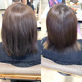 セミロング パーマ 饒平名 知也のヘアスタイル