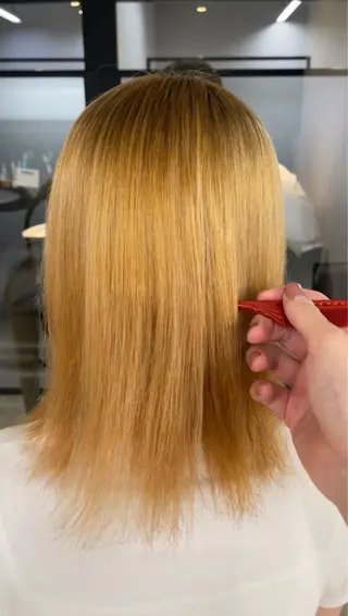 ショート け んブリーチ縮毛矯正のヘアスタイル