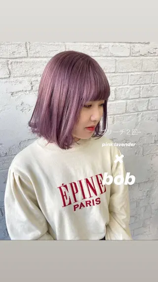 ミディアム カラー オリーブ/アッシュ やわらか透明感カラーのヘアスタイル