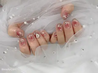 ネイル I-nailロング /ワンホン/キラキラのネイルデザイン