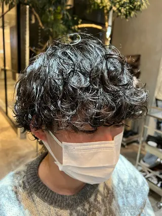 ショート パーマ メンズ 波巻きスパイラルパー マ/シャドウパーマ駿のヘアスタイル