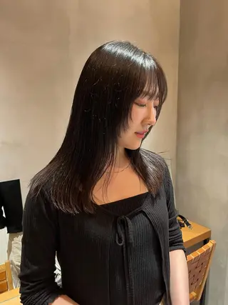 セミロング ボブ&顔まわりレ イヤー♡TOMOE♡のヘアスタイル