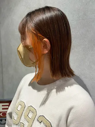 ミディアム カラー yumemiレイヤー ✴︎ 透明感カラーのヘアスタイル