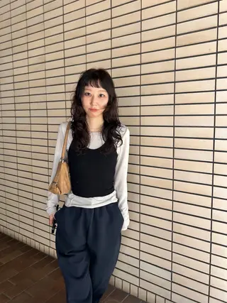 セミロング カラー パーマ デザインカット/ パーマ/nanaのヘアスタイル