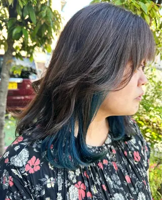 セミロング カラー 那須 颯太のヘアスタイル