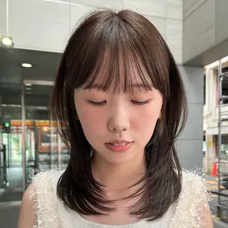 ミディアム たおちゃん／レイヤー ／透明感カラーのヘアスタイル