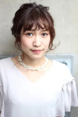 セミロング カラー パーマ ヘアアレンジ 成松 勇治のヘアスタイル