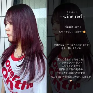 ロング カラー 暖色カラー🍒 ケアブリーチ/akiのヘアスタイル